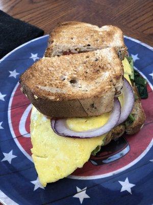 Breakfast omelet with chilies