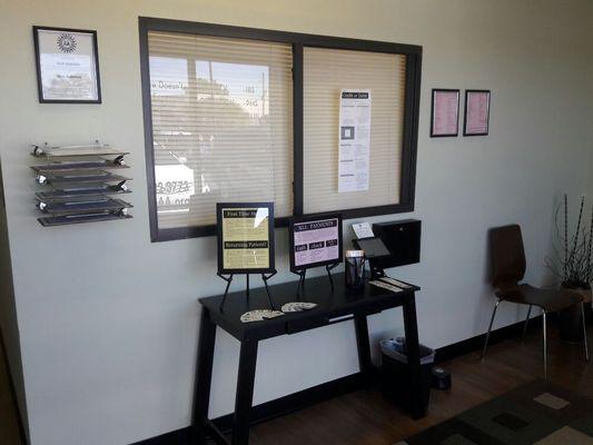 Reception Area: Self check- in station