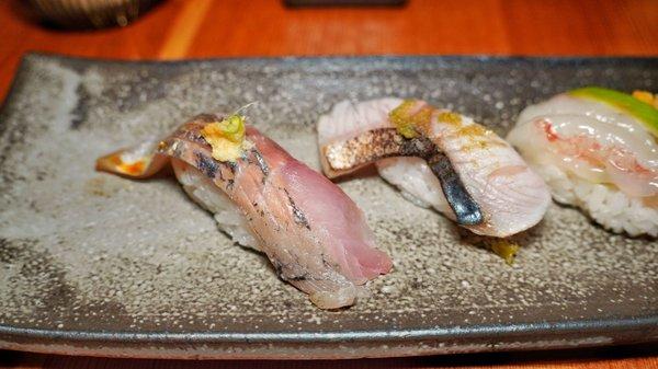 Omakase mackerel and sea bass