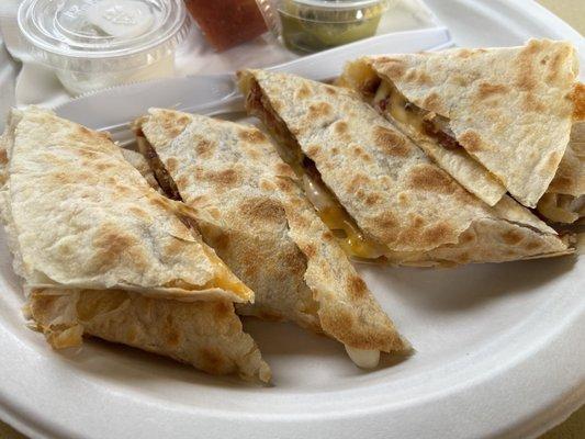 Cheese with bacon quesadilla