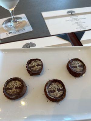 Chocolates that came with the Reserve Cabernet Library Tasting