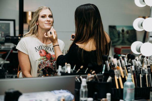 Hair and Makeup in studio