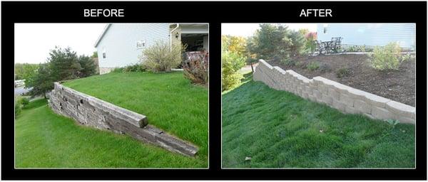 Waukesha wall installation  before and after.