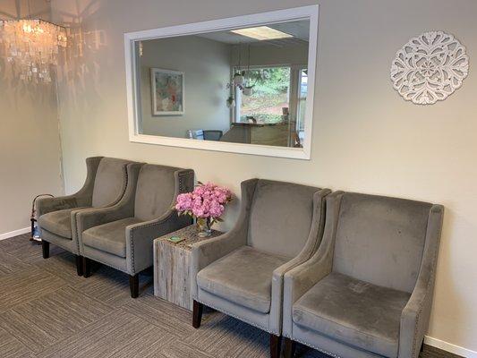 The reception area of CentAnni Chiropractic and West Salem Wellness.