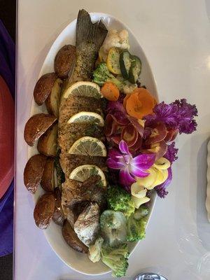 Whole grilled fish