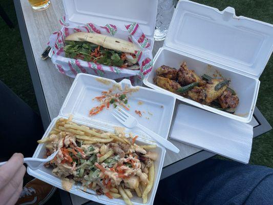 BBQ Pork Bahn, wings and Bahndicted fries with chicken - all of it is so good and crave-worthy!