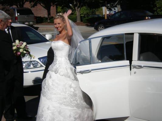 wedding using our 1959 rolls and matching limousine