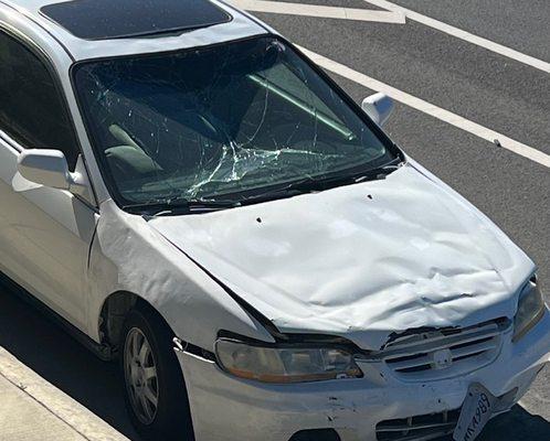 Wrecked vehicle that was parked on property grounds for over 2 weeks