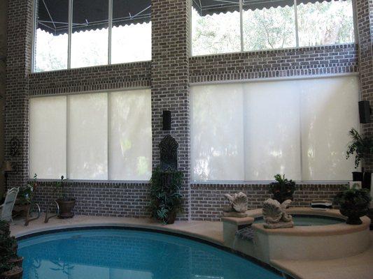 Pool room with Screen Shades