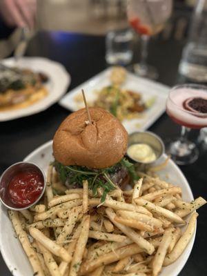 Texan burger with truffle fries