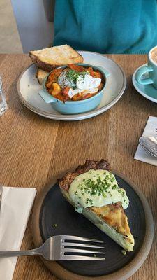 Potato quiche and ratatouille.