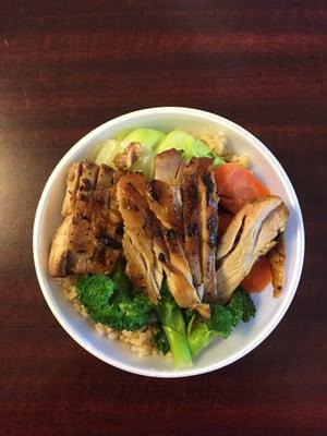 #1 Chicken Terriyaki Bowl served with Brown Rice