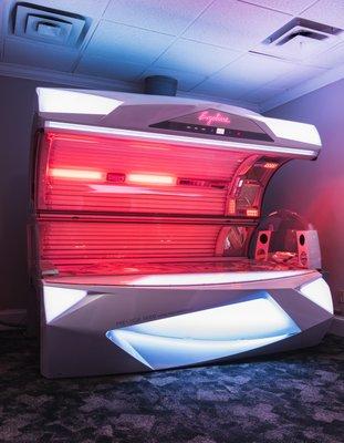 Hybrid Tanning Technology, red light and uv light combo!