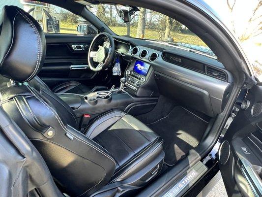 Freshly cleaned Mustang interior.