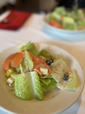 Side tossed salad - sweet, tart house dressing.. LOVE IT!