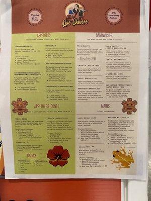 The menu