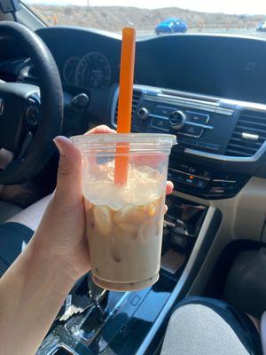 Milk tea with brown sugar boba