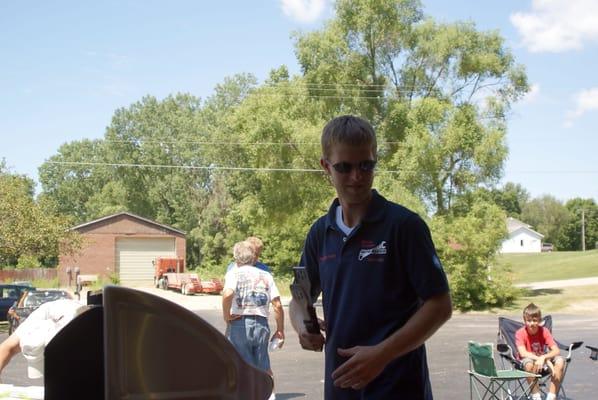 Doug is manning the grill!