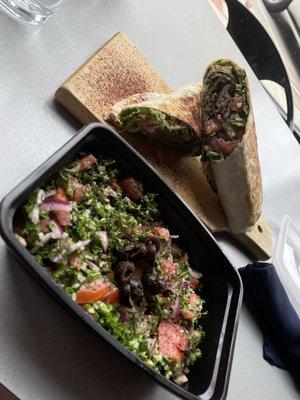 Beef Shawarma and Tabbouleh Salad