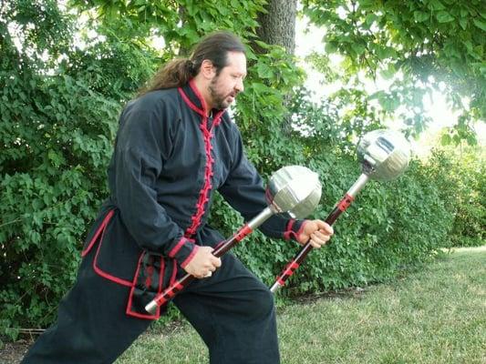 Melon Ball Hammers - One of over 30 Chinese Weapons taught at Midwest Chinese Martial Arts - www.kungfukc.com - 816-226-7047