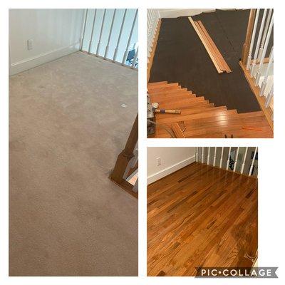 Carpet replacement for nail down Harwood floor