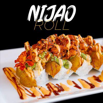 Ninjao Roll | Topped with sautéed chicken