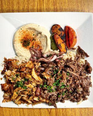 Combination Chicken & Beef Shawarma Plate