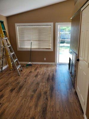 Brand new laminate flooring and brand new windows frame.