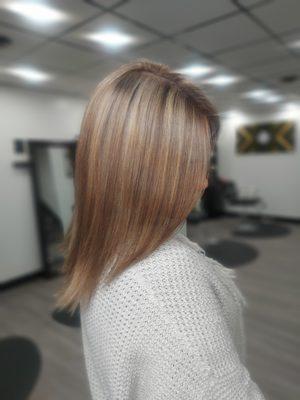 Can you believe she got this blonde in one session after coming in with dark brown hair?