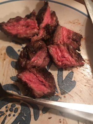 "Medium well" steak tips