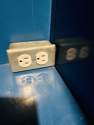 Outlets in side of lockers