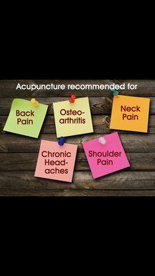 Recommendations for Acupuncture