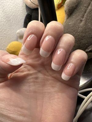 French tips. All real nails.