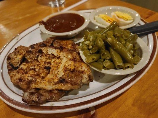 Pork chop plate, man these rocked.