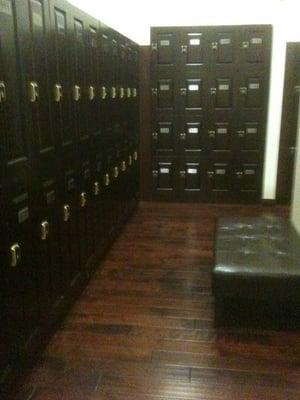 One aisle of lockers