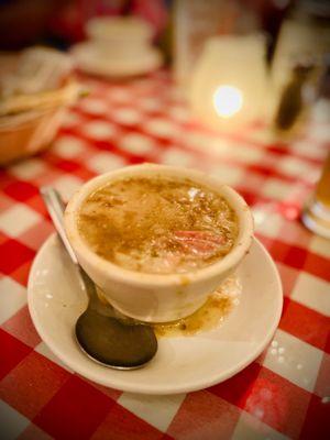 Half Cabbage soup and half Kielbasa soup mixed together. Waitress suggested. It is so good. This is the way.