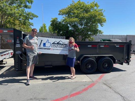 Our new dump trailer bought at California Custom Trailer!