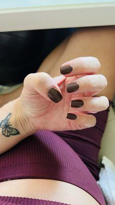 My last gel manicure! In "coffee bean" by DND, in love!