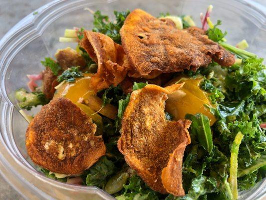 Raising Kale Salad with grilled chicken