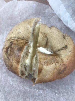 Cinnamon Raisin Bagel with Cream Cheese