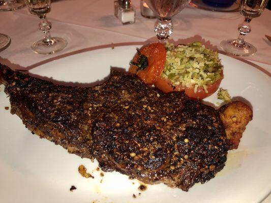 Tomahawks with rice stuffed tomatoes