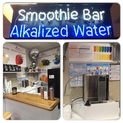 Xpert Nutrition serves smoothies and alkalized (Kangen) alkaline water.