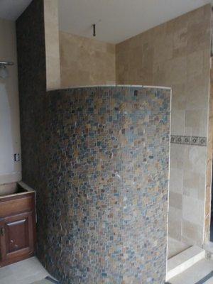 We can even do curved walls that bring a different look to your shower.