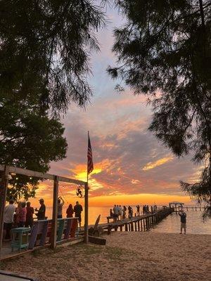 Sunset at the tiki bar