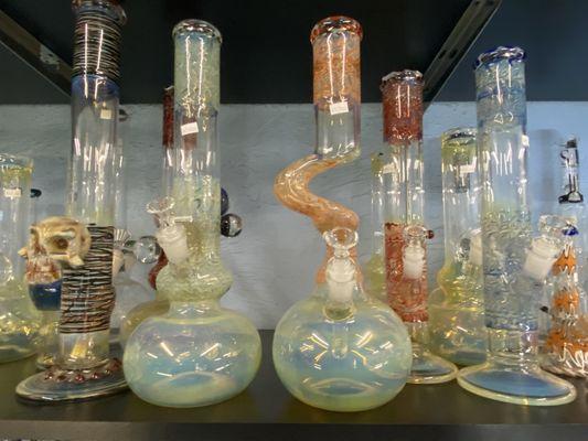 Custom glass bongs.