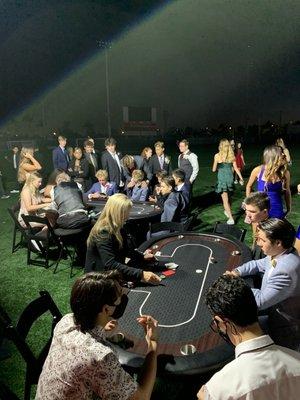 This shows fun times at an Ace High Casino Rentals poker party.