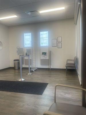 Check In area for scheduled appointments or walk ins