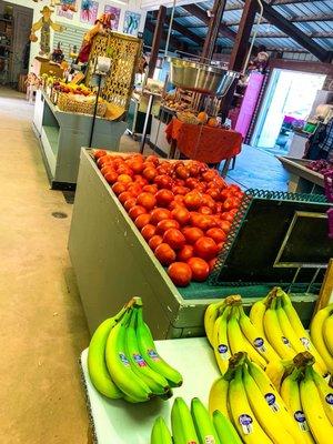 Inside the produce store