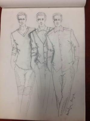 Men's clothing designed and sketched by Nataliya Lucia Meyer.