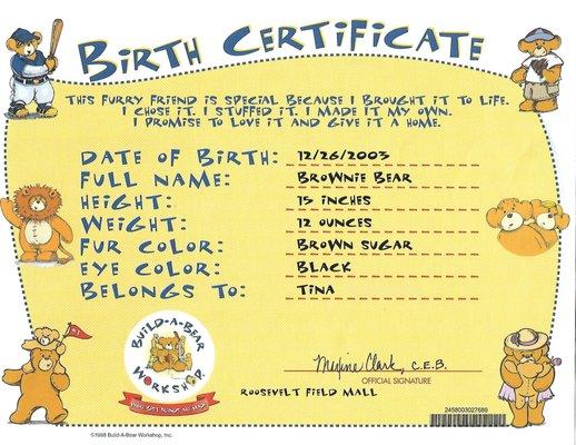 Birth certificate